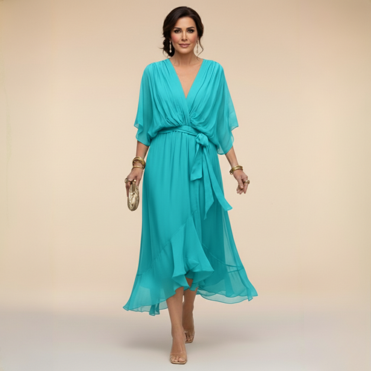 Sorena | Elegantes Maxi-Kleid mit V-Ausschnitt