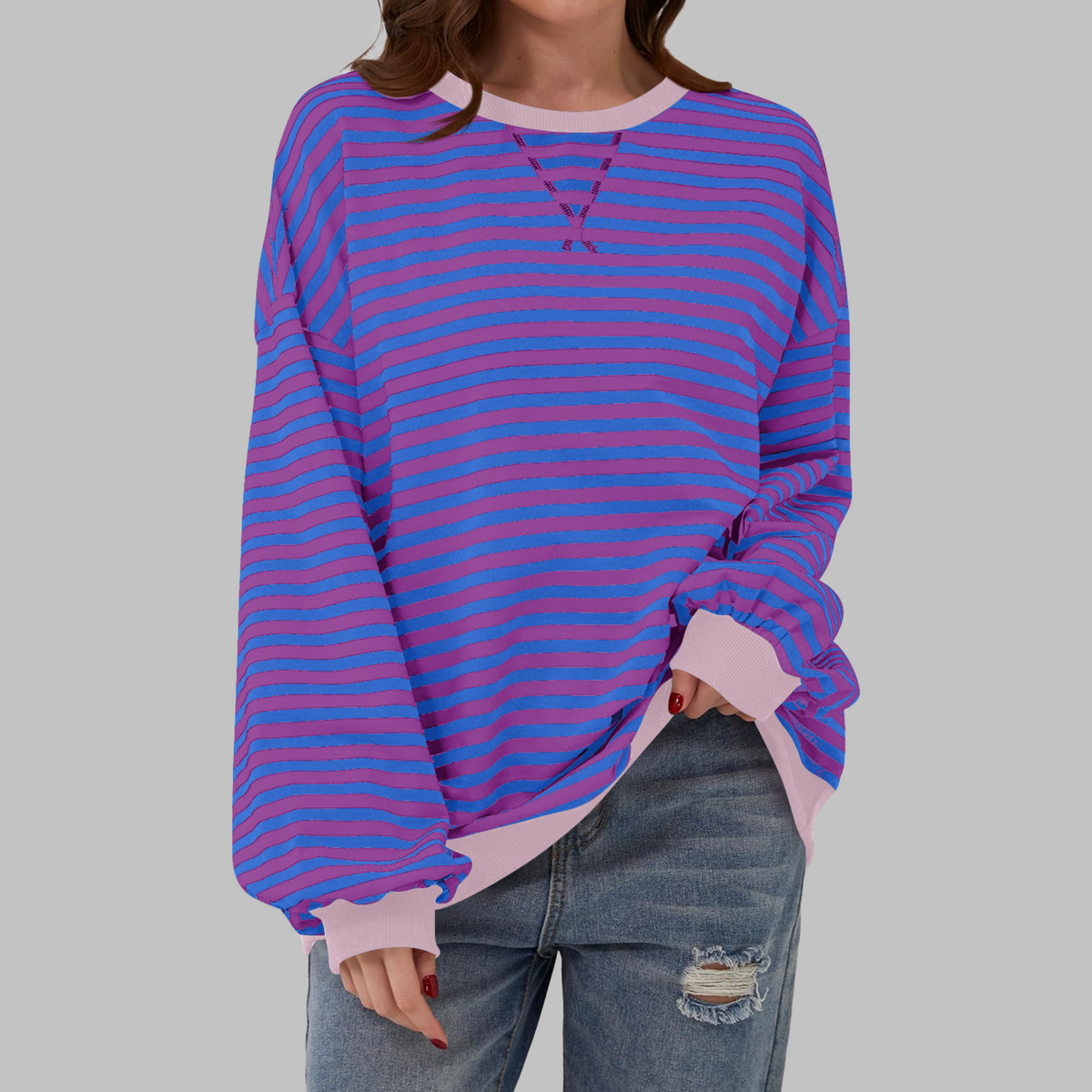 Sommerfeld | Gestreiftes Langarm-Sweatshirt mit Rundhalsausschnitt (1 kaufen, 1 gratis dazu)