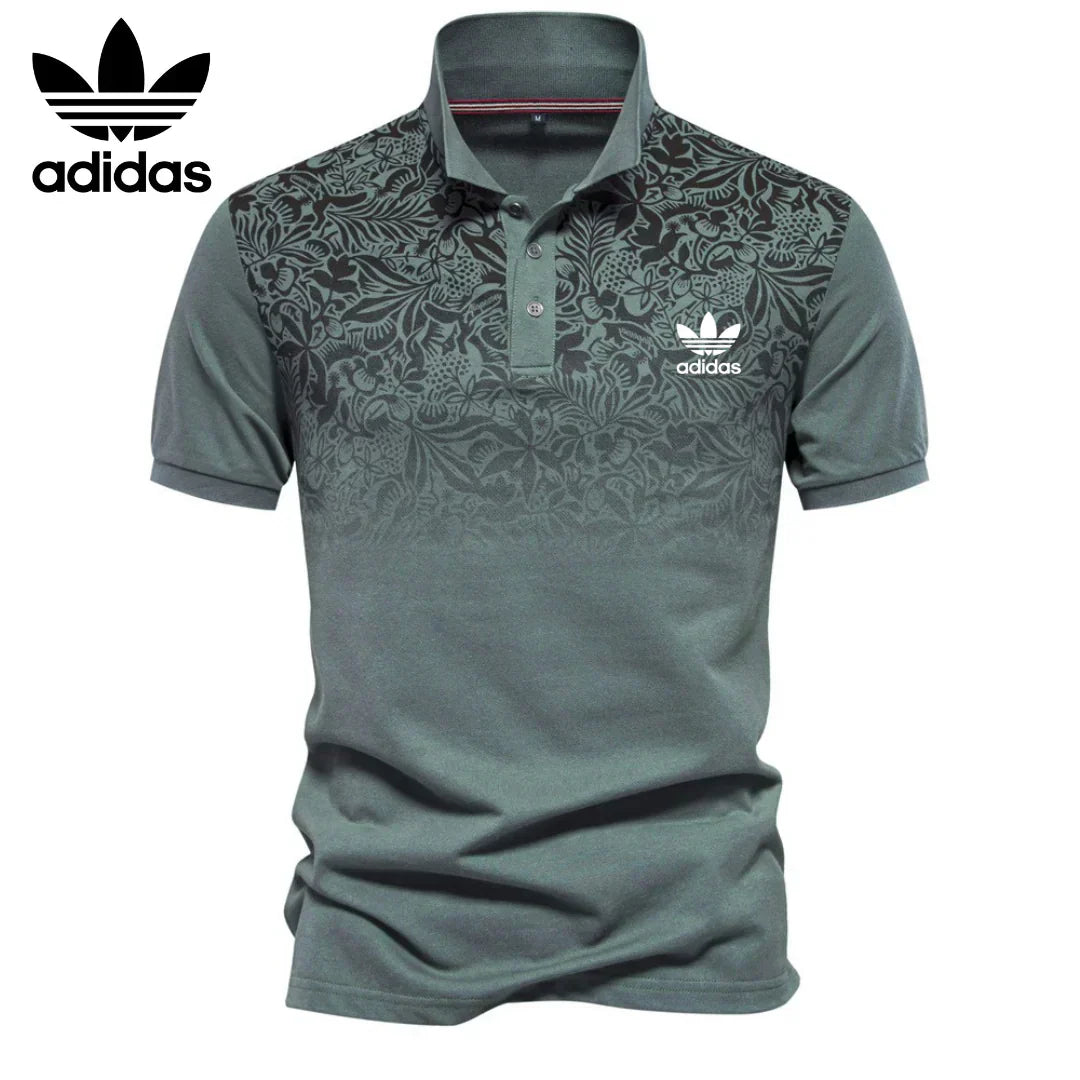 Herren-Poloshirt mit Blumenakzent