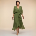 Sorena | Elegantes Maxi-Kleid mit V-Ausschnitt