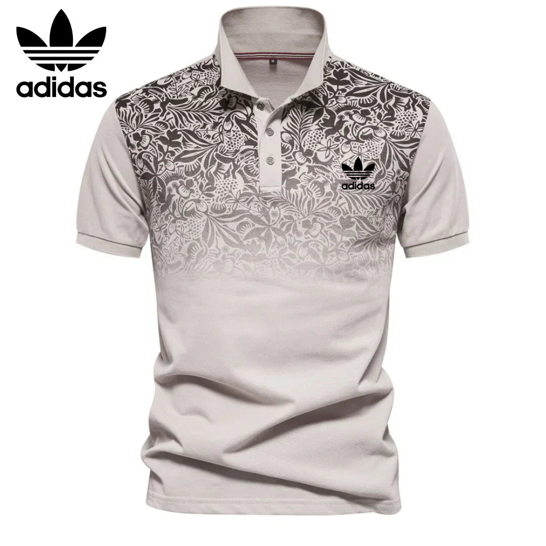 Herren-Poloshirt mit Blumenakzent