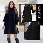 Avelyn™ - Elegantes Plisseekleid mit Laternenärmeln für Damen
