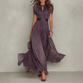 Vivienne | Chiffon-Maxikleid mit Spitzenbesatz
