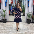 Casiva™ - Retro-inspiriertes Kleid mit Plisseerock und Ausgestellten Ärmelabschlüssen