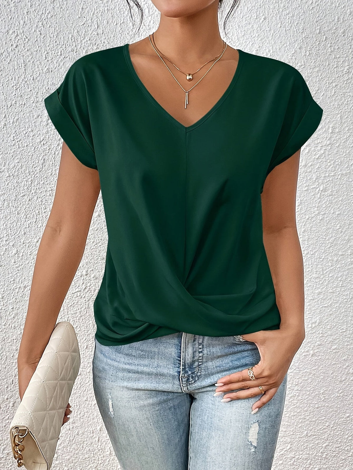 Sommerfeld | Lässiges T-Shirt mit Sweetheart-Ausschnitt