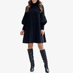 Avelyn™ - Elegantes Plisseekleid mit Laternenärmeln für Damen