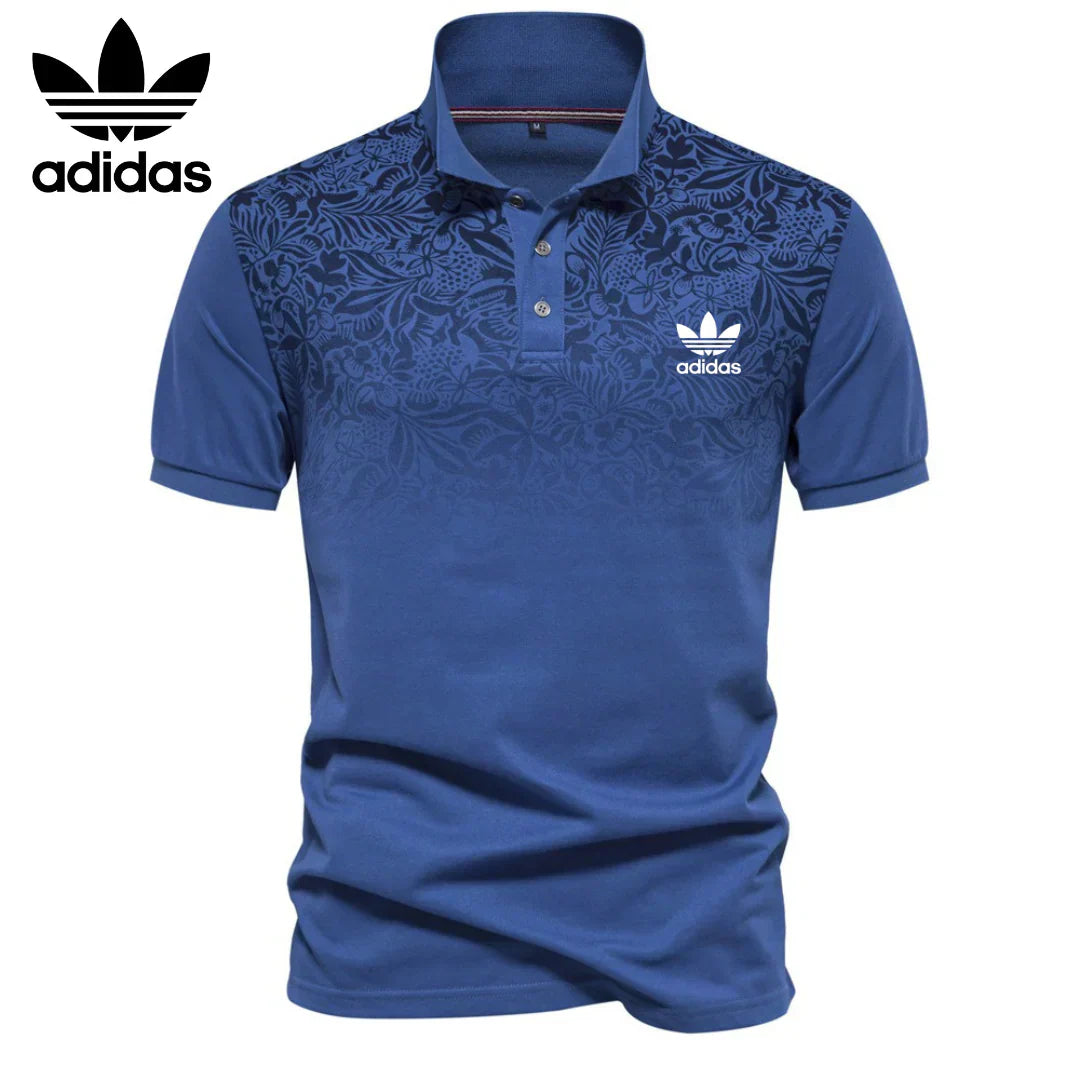 Herren-Poloshirt mit Blumenakzent