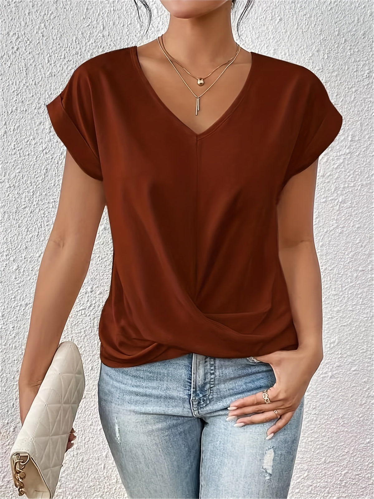 Sommerfeld | Lässiges T-Shirt mit Sweetheart-Ausschnitt