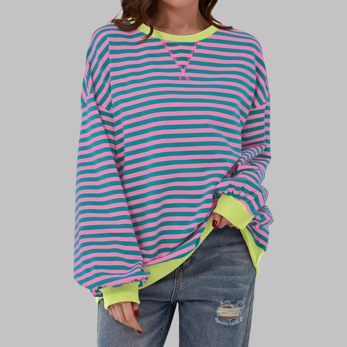 Sommerfeld | Gestreiftes Langarm-Sweatshirt mit Rundhalsausschnitt (1 kaufen, 1 gratis dazu)