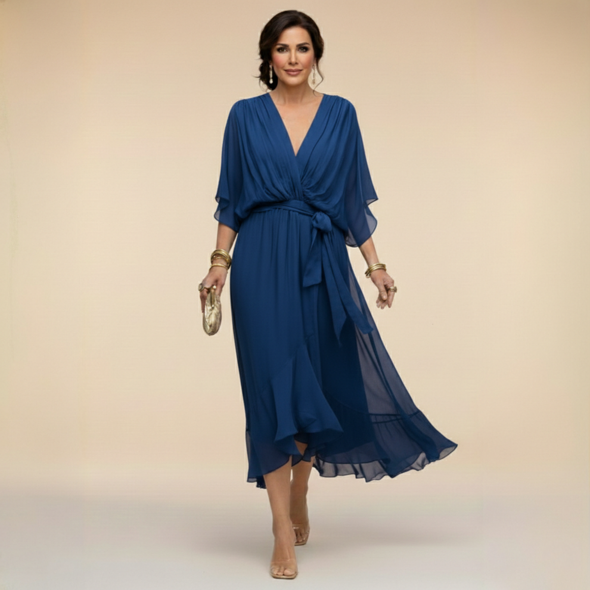 Sorena | Elegantes Maxi-Kleid mit V-Ausschnitt