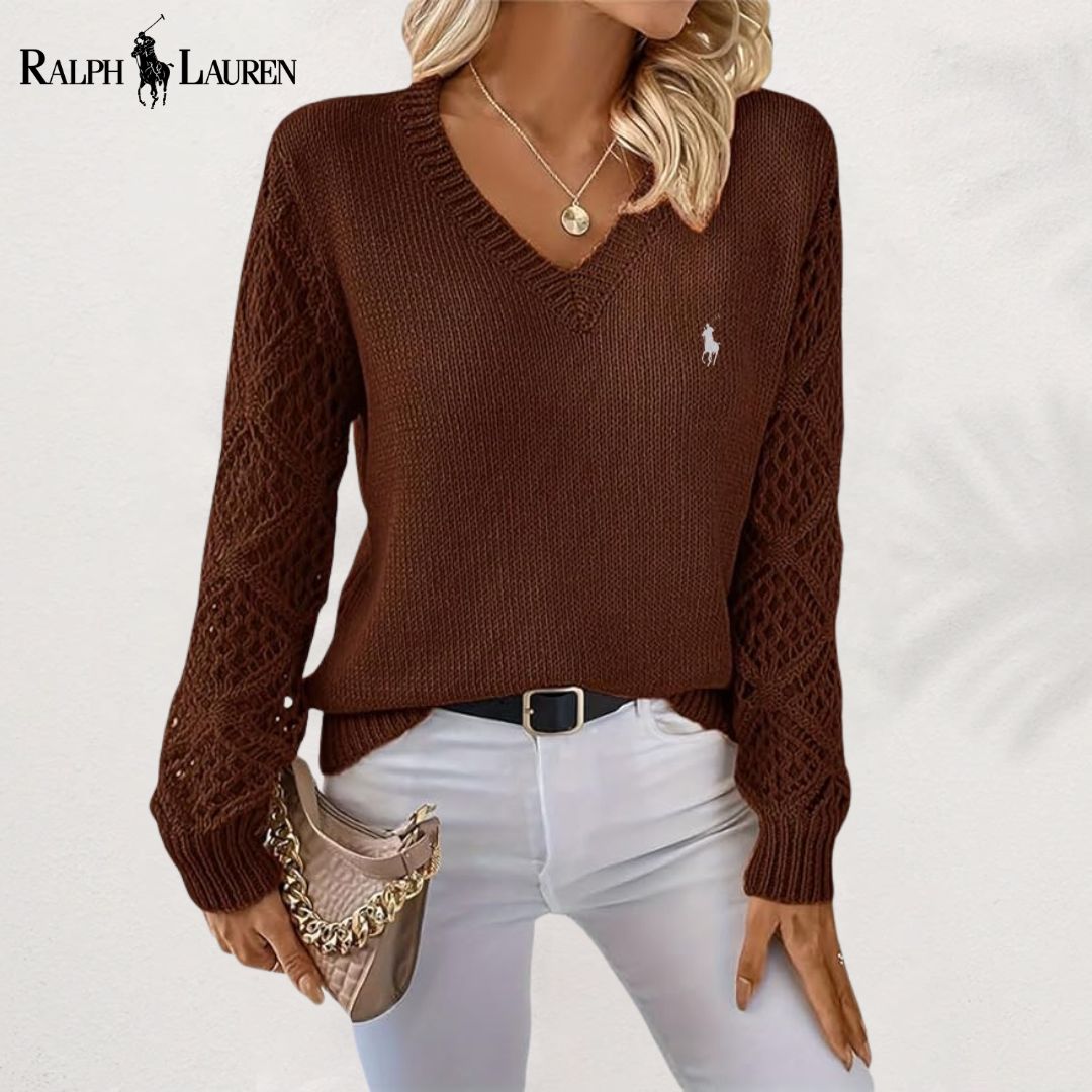 Eleganter Strickpullover mit V-Ausschnitt