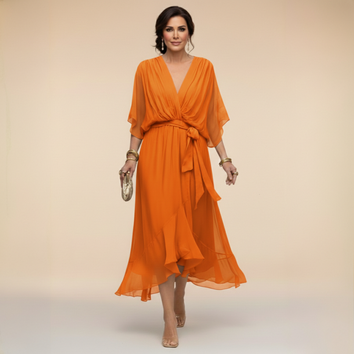 Sorena | Elegantes Maxi-Kleid mit V-Ausschnitt