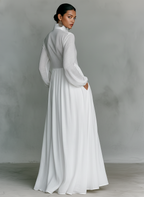 Patchwork Maxi Kleid Stehkragen