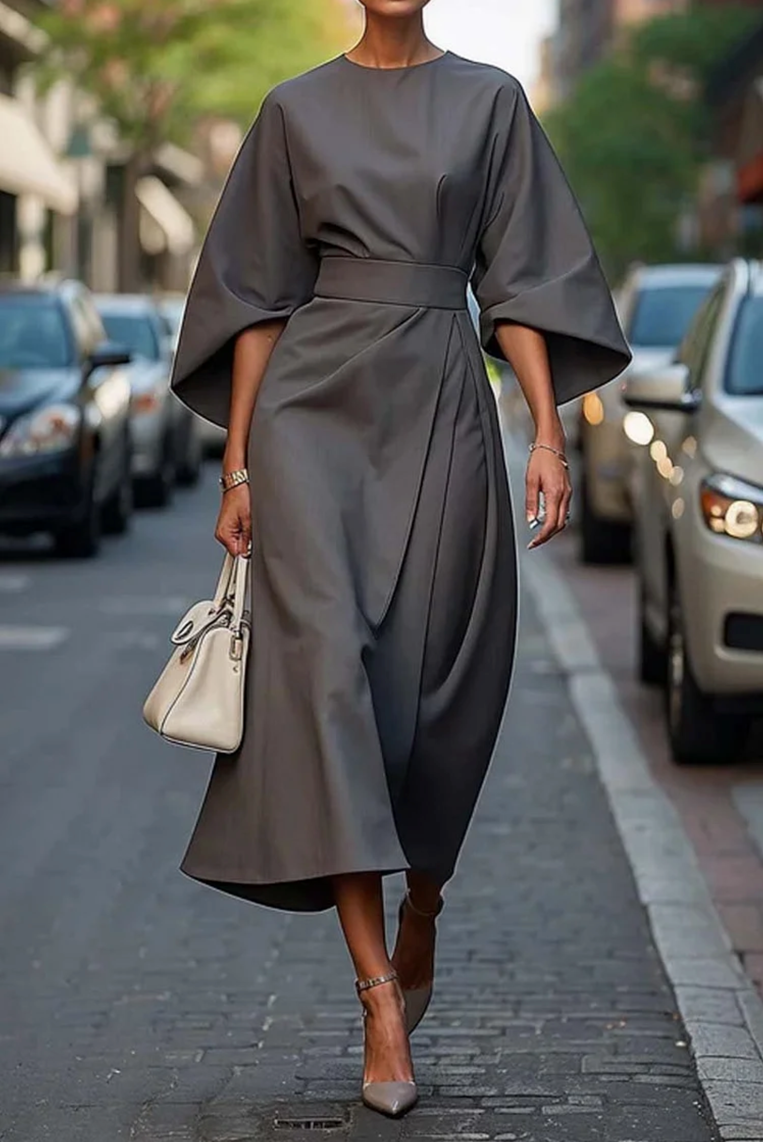 Rome™ – Zeitlos elegantes Kleid mit Laternenärmeln