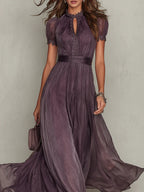Ashley | Vintage elegantes Chiffon-Maxikleid