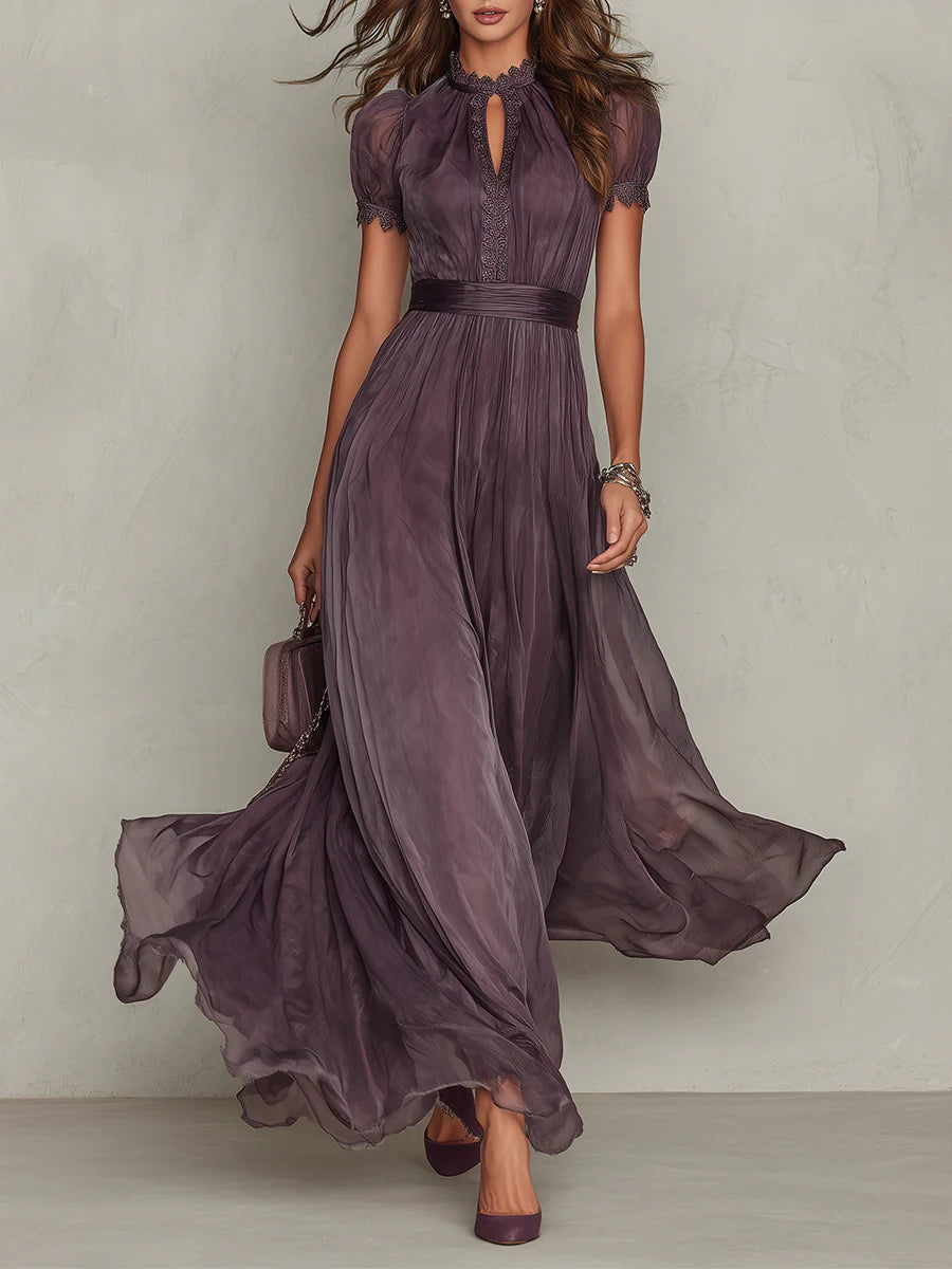Ashley | Vintage elegantes Chiffon-Maxikleid