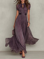 Ashley | Vintage elegantes Chiffon-Maxikleid