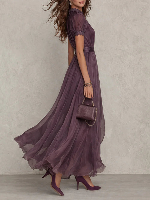 Ashley | Vintage elegantes Chiffon-Maxikleid