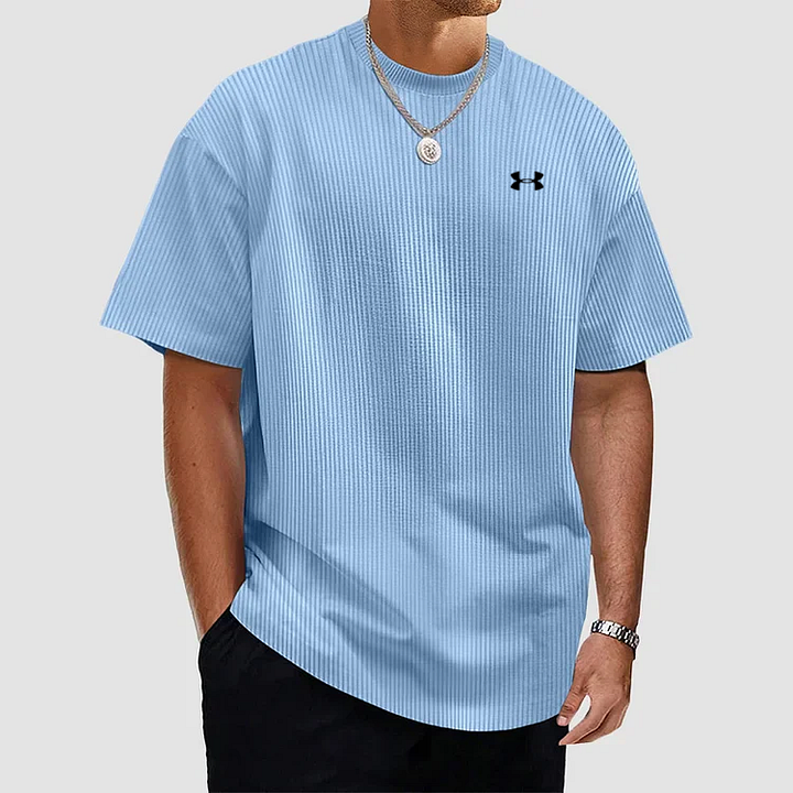 Unifarbenes, strukturiertes, schnelltrocknendes T-Shirt für Männer