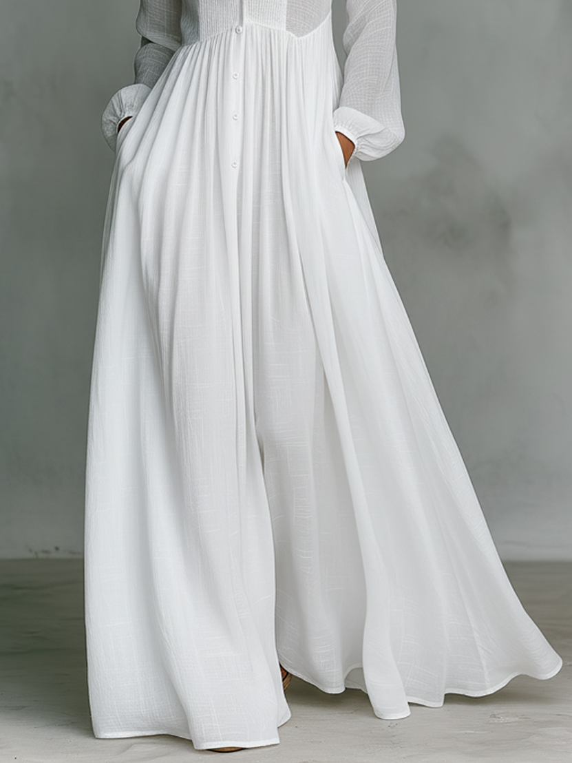 Patchwork Maxi Kleid Stehkragen