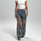 Sommerfeld | JEANS MIT VINTAGE MESH PATCHWORK PRINT