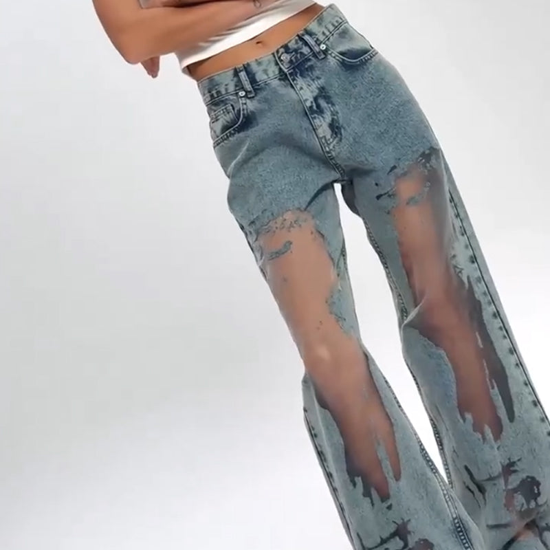 Sommerfeld | JEANS MIT VINTAGE MESH PATCHWORK PRINT