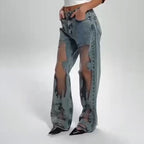 Sommerfeld | JEANS MIT VINTAGE MESH PATCHWORK PRINT