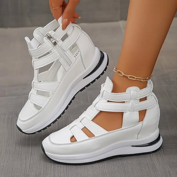 Bequeme leichte Wedges mit seitlichem Reißverschluss